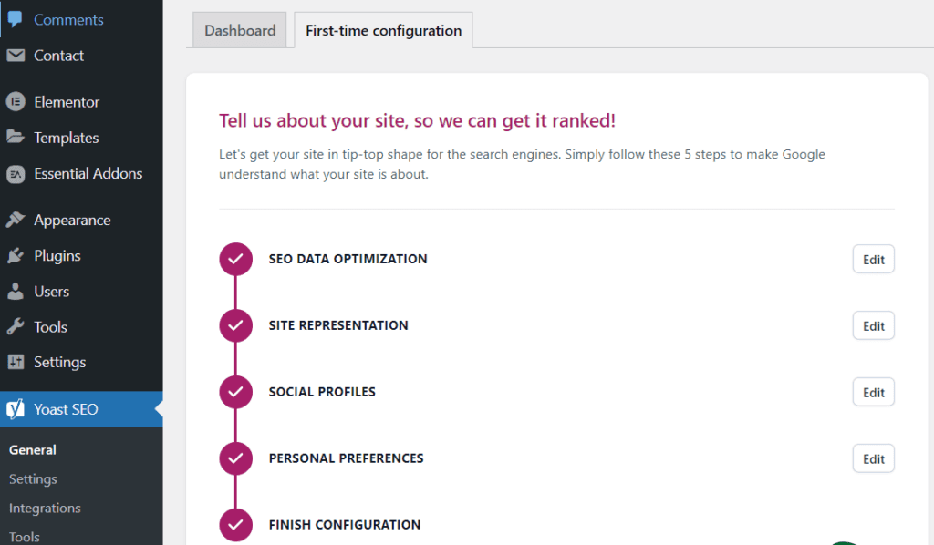 Configure Yoast SEO