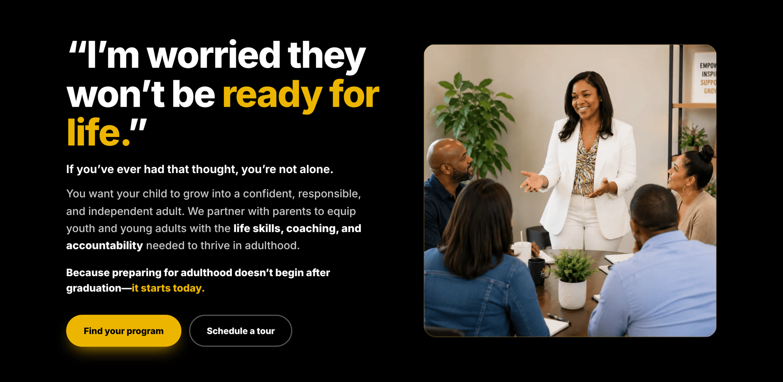 Tanisha Taylor Coaching website hero section